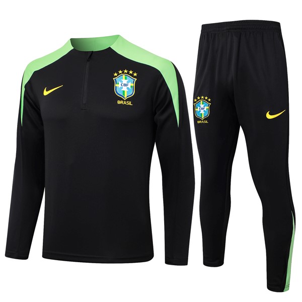 Sudadera De Training Brasil 2024-25 Negro Verde 3